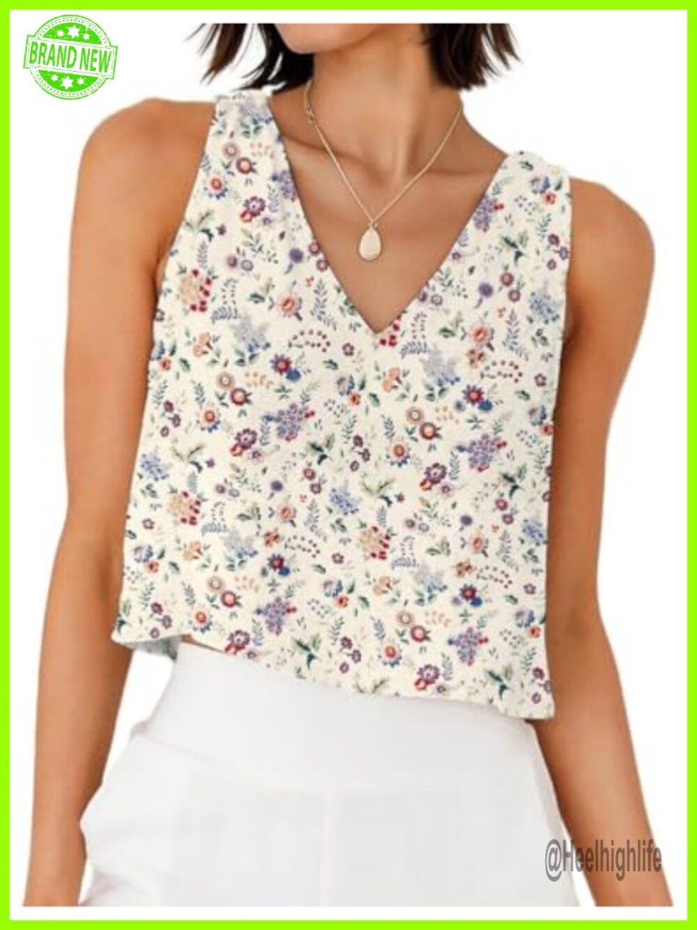 Linen Blend Crop Tank Top V Neck Sleeveless Casual Beach Shirt